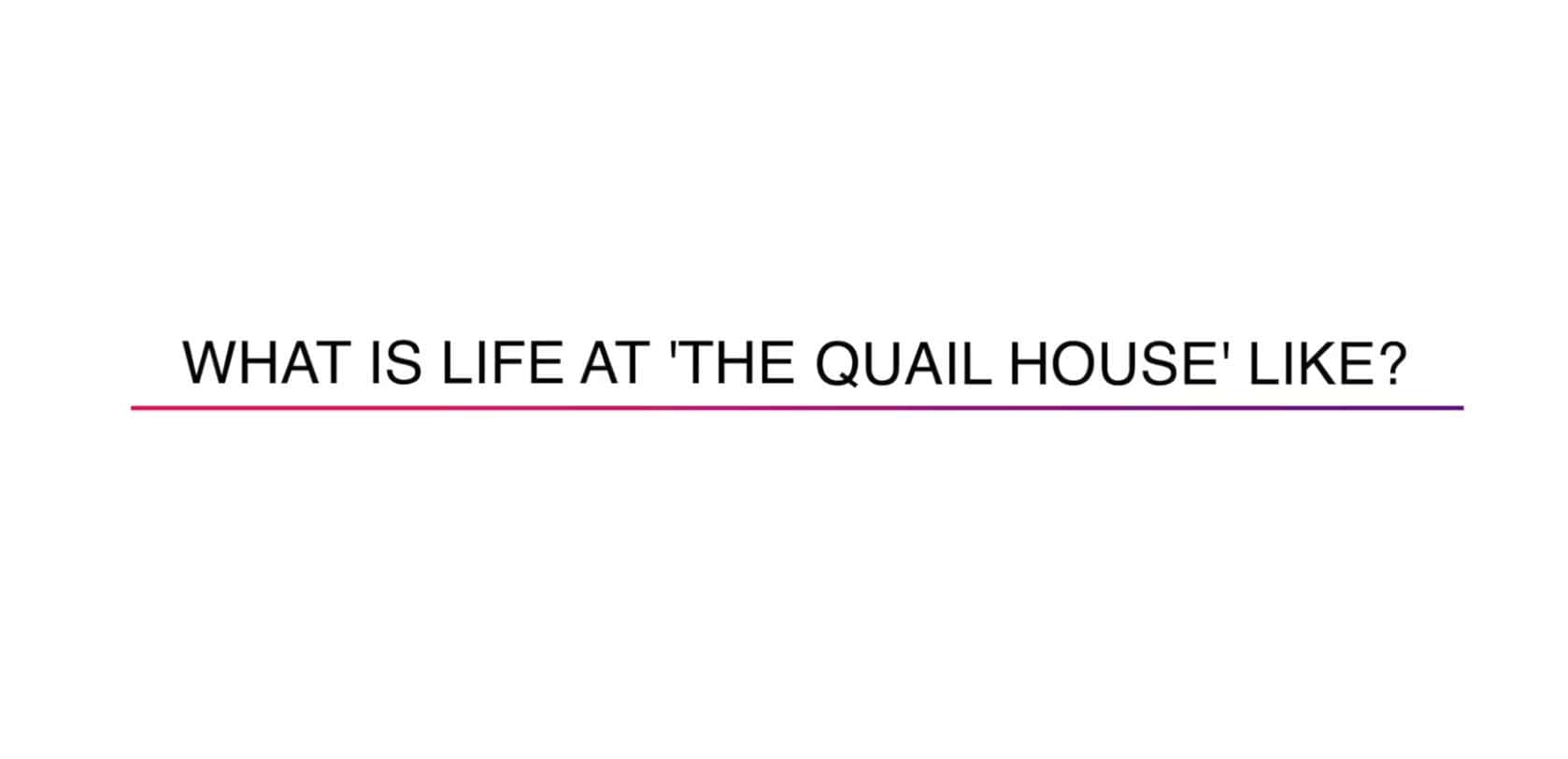 cover image for whati si life at the quail house like video
