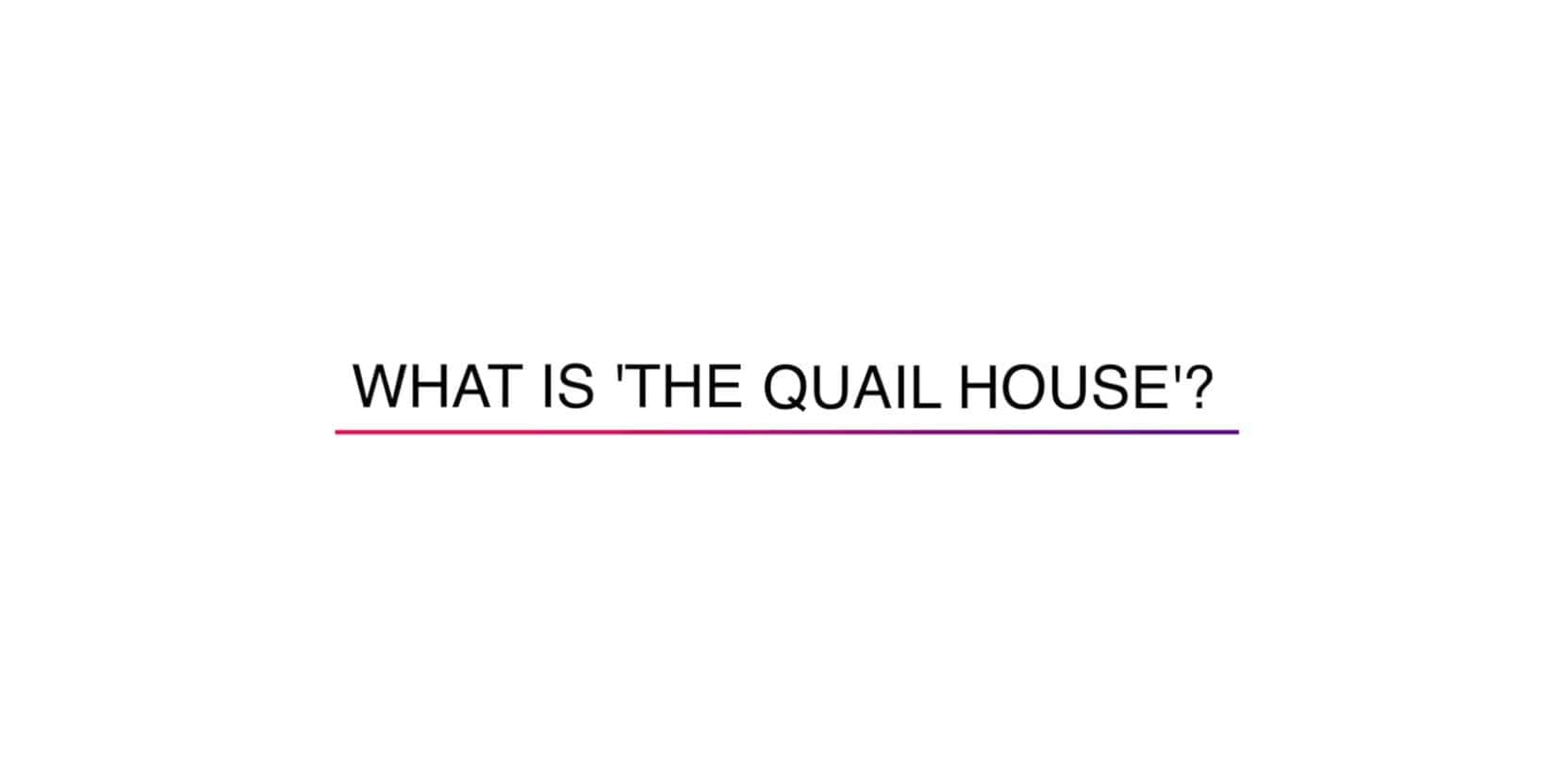 cover image for What is the Quail House? video